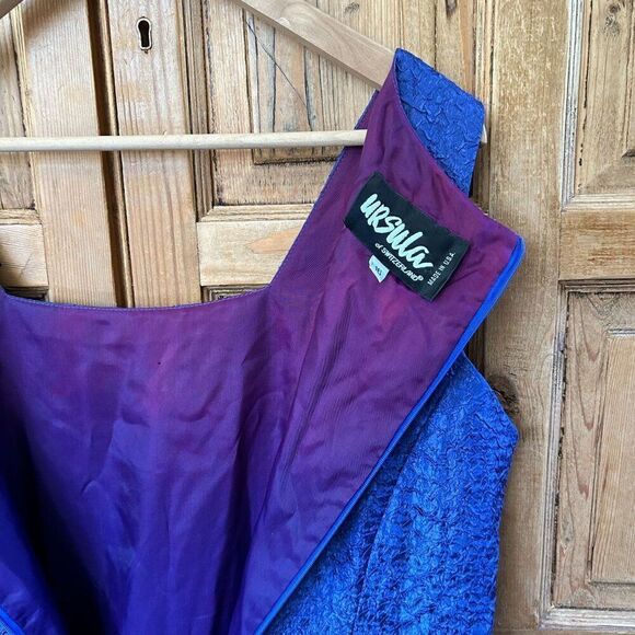 Vintage Ursula of Switzerland 16 Dress USA Metallic Mermaid Shimmer Sleeveless - Picture 9 of 11